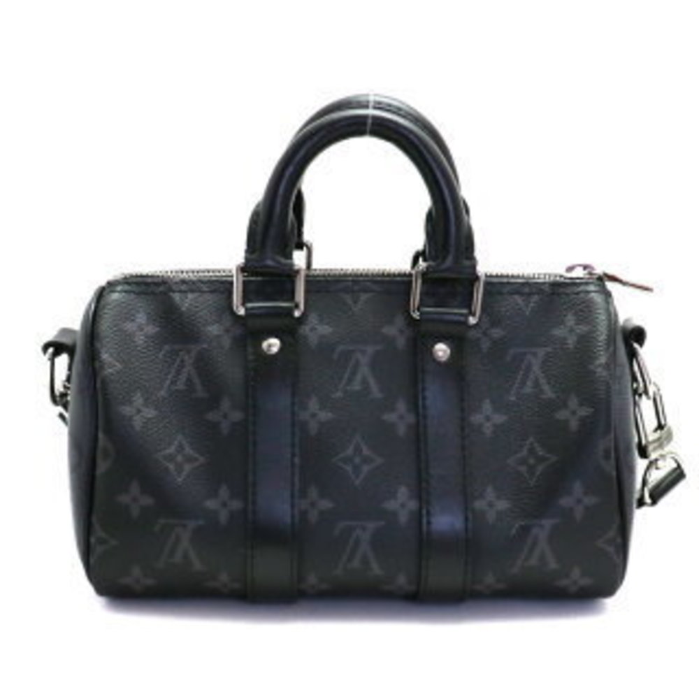 Louis Vuitton Keepall Bandouliere Bag Monogram Eclipse Leather Black - Picture 3 of 8
